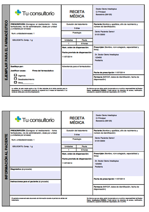 Receta Médica Privada Colegios Oficiales de Médicos